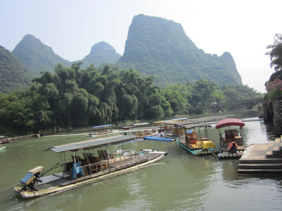 Karst mountains along the Li River in Yangshuo, Guilin