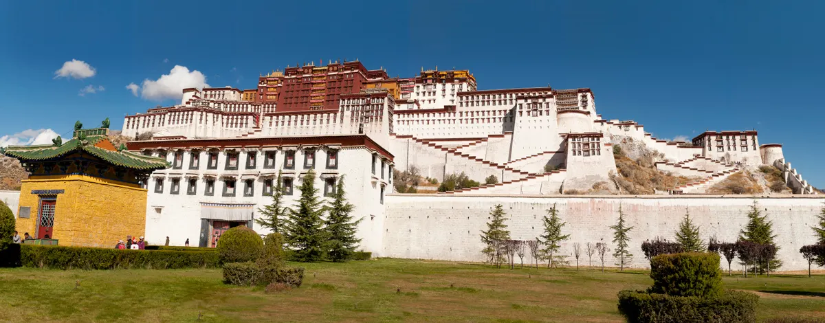 Potala Palace in Lhasa, Tibet against the Himalayan skyline